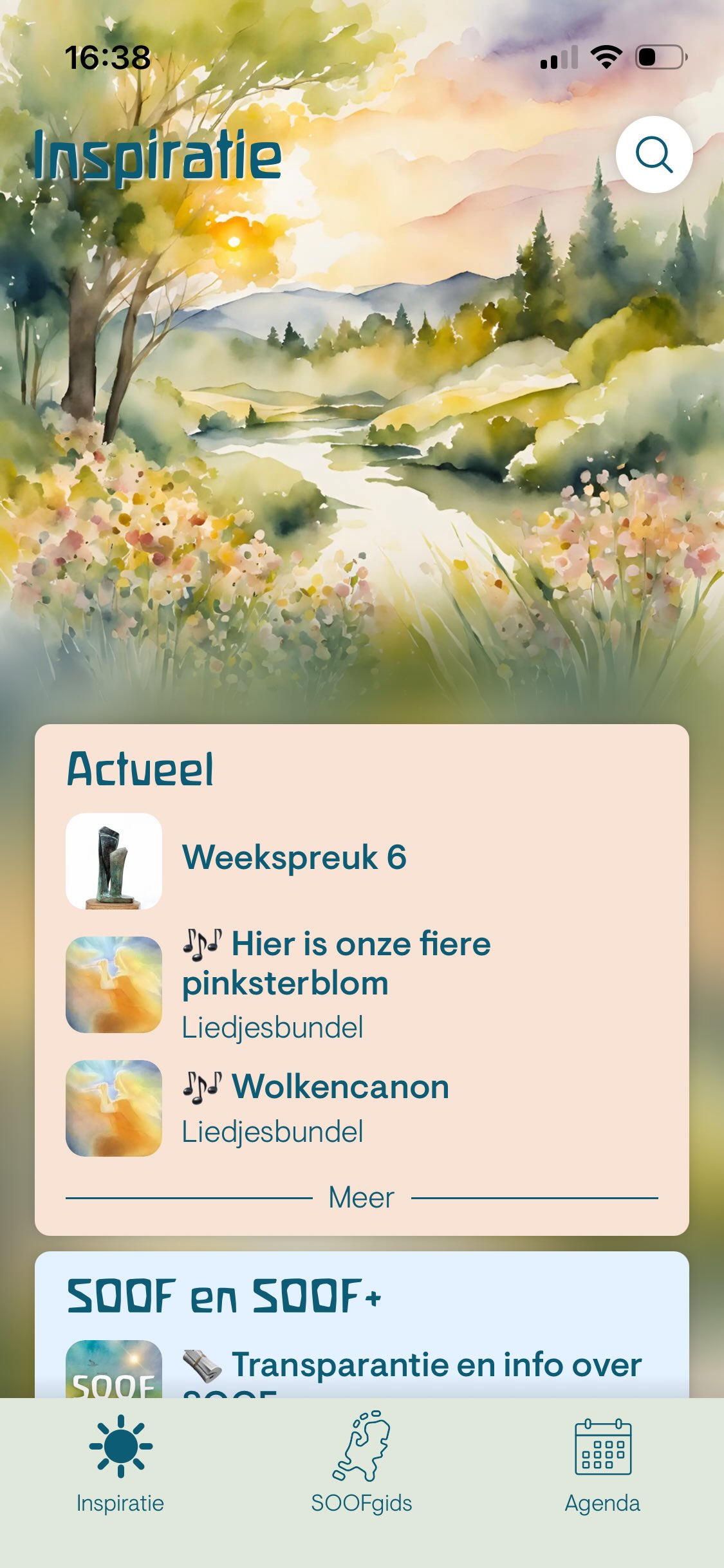 SOOF home met inspiratie en zoekfunctie